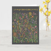 おめでとうフラワーズフィールズメドウフローラ カード (黄色い花)