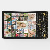 おめでとうブラック金ゴールド31フォトコラージスクリプト 横断幕 (横)