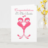 おめでとうブリデズラブバード結婚ズ カード (黄色い花)