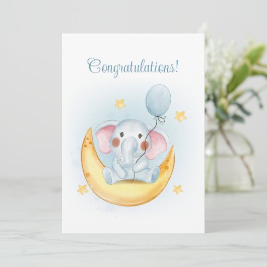 おめでとうブルーウォーター色ベビーカード シーズンカード (スタンド正面)