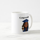 おめでとうブルーキャップ&ガウンマググ コーヒーマグカップ (正面右)