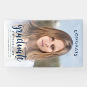 おめでとうブルースクリプト写真卒業 横断幕 (横)