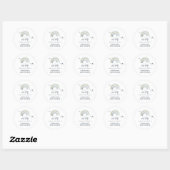 おめでとうベイビーシャワー青いボホ彩り虹シャツ ラウンドシール (シート)