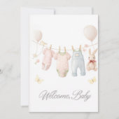 おめでとうベイビー招待状 ソフトパステル ベイビー 招待状 (正面)