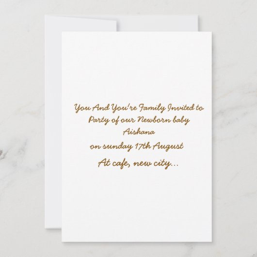 おめでとうベイビー招待状 ソフトパステル ベイビー 招待状 (裏面)