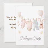 おめでとうベイビー招待状 ソフトパステル ベイビー 招待状 (正面/裏面)