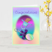 おめでとうベビーカーカスタマイズド –  カード (黄色い花)