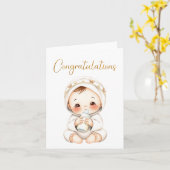 おめでとうベビーカード カード (黄色い花)