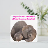 おめでとうベビーガール誕生カード 招待状 (スタンド正面)