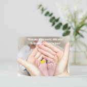 おめでとうベビー生まれ ポストカード (スタンド正面)