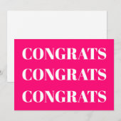 おめでとうホットピンク明るい赤紫色ホワイトカモダンード (正面/裏面)