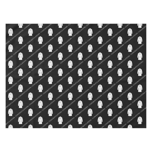 おめでとうホワイトコート式パーティー テーブルクロス (正面(横))