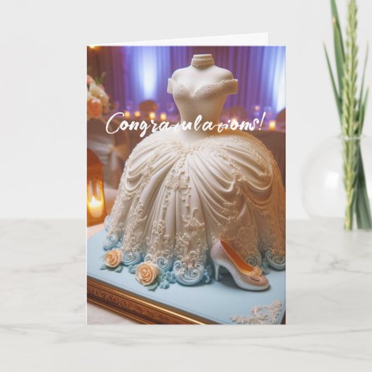 おめでとうホワイトフローラブライダルシャワーカード カード (正面)