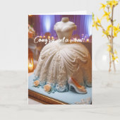 おめでとうホワイトフローラブライダルシャワーカード カード (黄色い花)