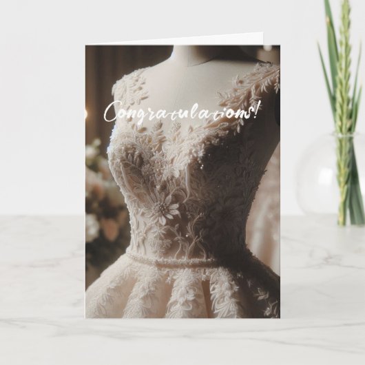 おめでとうホワイトブライダルシャワーカード カード (正面)