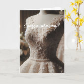 おめでとうホワイトブライダルシャワーカード カード (黄色い花)