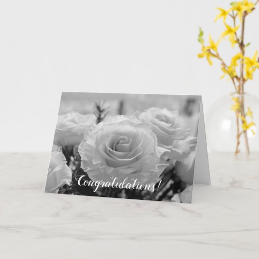 おめでとうホワイトロ結婚ーズカード カード (黄色い花)