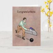 おめでとうボウリングをする人、 クリケットの投手300ゲーム カード (黄色い花)