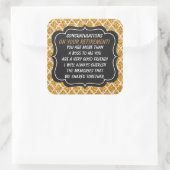 おめでとうボス退職ステッカーおもしろい スクエアシール (バッグ)