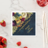 おめでとうボヘミアン金ゴールドレースヴィンテージフローラ スタンダードカクテルナプキン (インサイチュ)