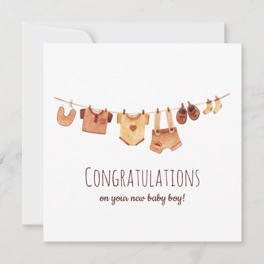 おめでとうボホベビーウェア カード (正面)