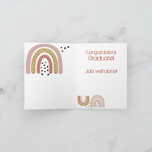 おめでとうボホー卒業式レインボウ カード (内部)