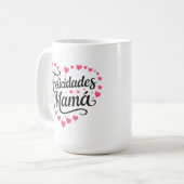 おめでとうママ カリグラフィーでお祝いする母の日 | コーヒーマグカップ (正面左)