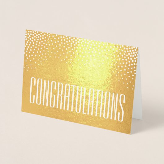 おめでとうミニマルエレガントタイポグラフィ 箔カード (正面)