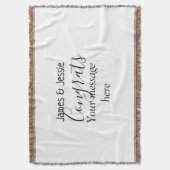 おめでとうメッセージを追加（名前）結婚お祝い新婚カップル スローブランケット (正面縦)
