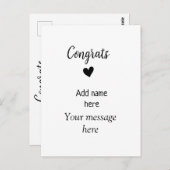 おめでとうメッセージ卒業カスタムテンプレート ポストカード (正面/裏面)