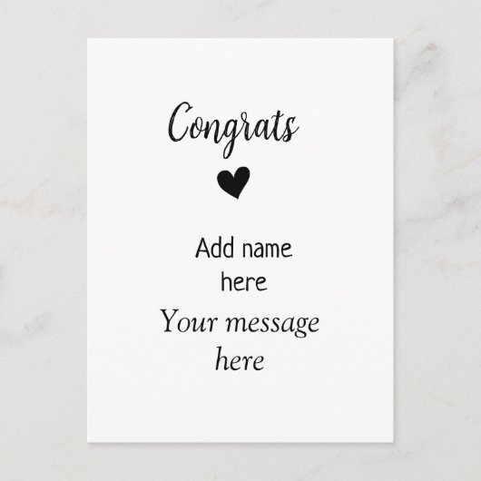 おめでとうメッセージ卒業カスタムテンプレート ポストカード (正面)