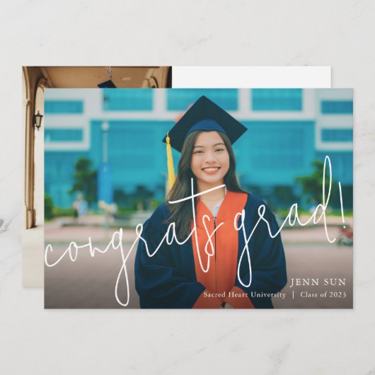 おめでとうモダンは卒業した！卒業 案内状 (正面/裏面)