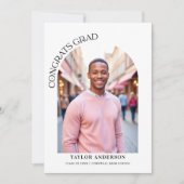 おめでとうモダングラッドアーチ2写真卒業 案内状 (正面)