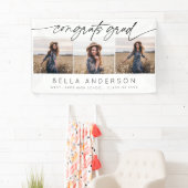 おめでとうモダングラッドスクリプト3フォトコラージュ 横断幕 (インサイチュ)