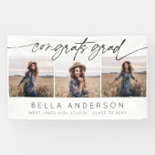 おめでとうモダングラッドスクリプト3フォトコラージュ 横断幕 (横)