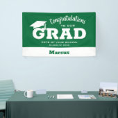 おめでとうモダングラッドホワイトオングリーン 横断幕 (トレードショー)