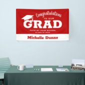 おめでとうモダングラッドホワイト緋色 横断幕 (トレードショー)