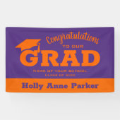 おめでとうモダングラードオレンジon紫 横断幕 (横)