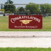 おめでとうモダンシンプル赤の卒業 横断幕 (インサイチュ)