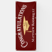 おめでとうモダンシンプル赤の卒業 横断幕 (縦)