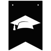 おめでとうモダンズグラッド白黒の卒業 バンティングフラッグ (第1の旗)