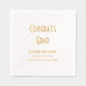 「おめでとうモダンズグラード」、卒業 箔ナプキン (正面)