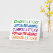 おめでとうモダンタイポグラフィ カード (黄色い花)