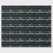 おめでとうモダンタイポグラフィ ラッピングペーパー (フラット)