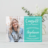 おめでとうモダンターコイズ卒業写真 案内状 (スタンド正面)