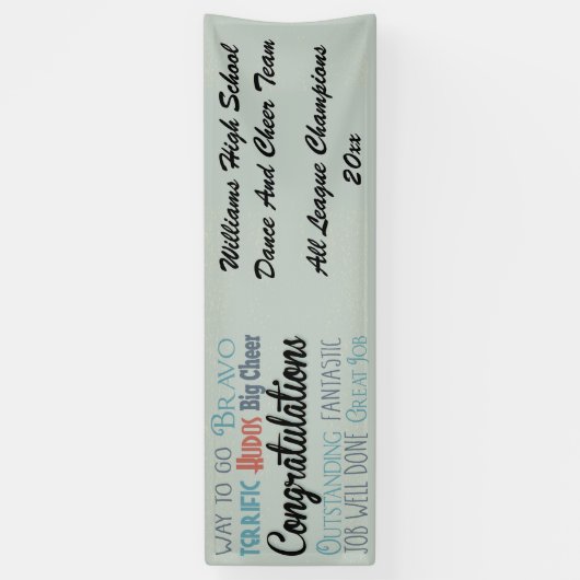 おめでとうモダンパーソナライズされたタイポグラフィ 横断幕 (縦)