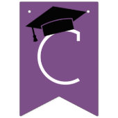 おめでとうモダンパープル卒業パーティー バンティングフラッグ (第1の旗)