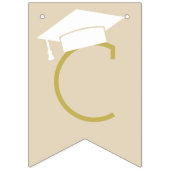 おめでとうモダンピンク金ゴールド卒業パーティー バンティングフラッグ (第1の旗)