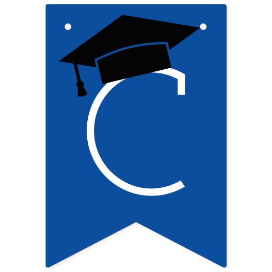 おめでとうモダンブルー王室の卒業式パーティー バンティングフラッグ (第1の旗)