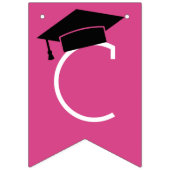 おめでとうモダンホットピンク卒業式パーティー バンティングフラッグ (第1の旗)